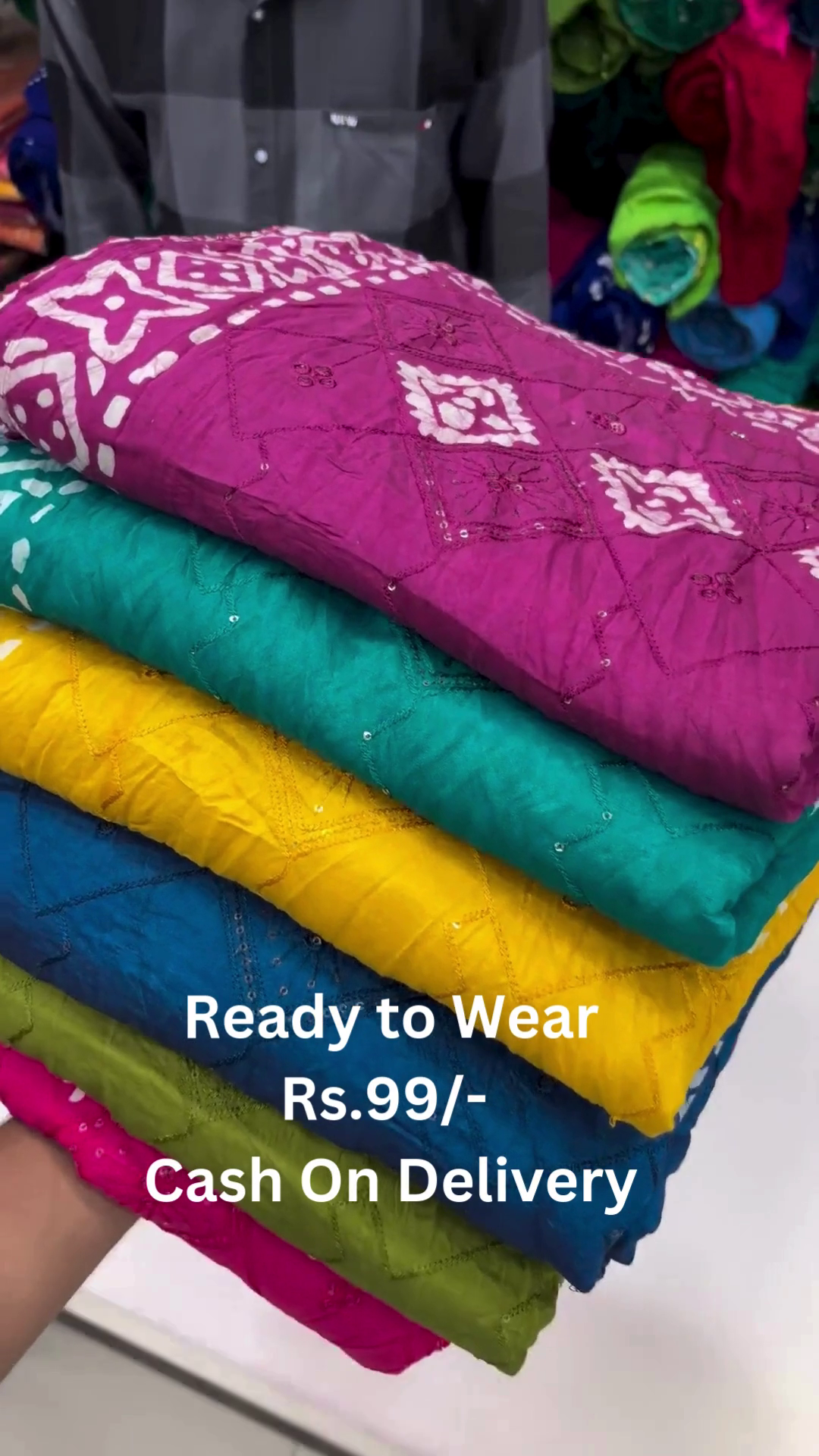 Ready-to-Wear Bandhej Embroidered Sarees – Assorted Vibrant Colors