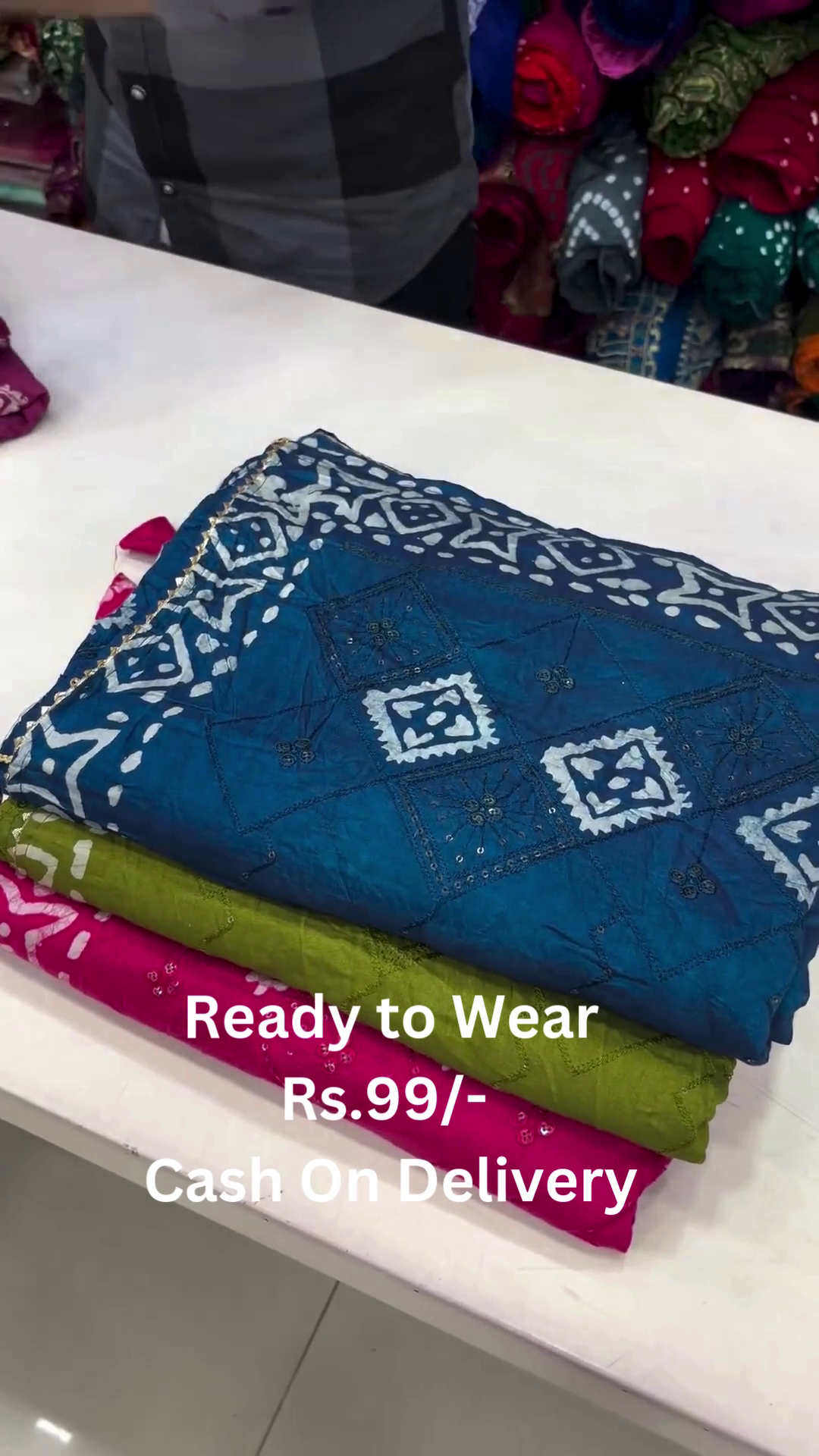 Ready-to-Wear Bandhej Embroidered Sarees – Assorted Vibrant Colors - Image 4