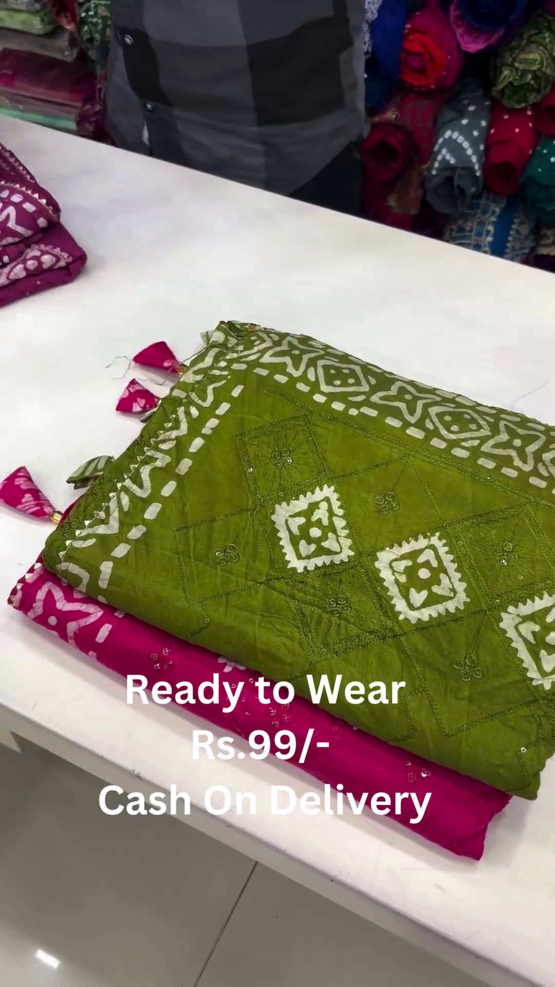 Ready-to-Wear Bandhej Embroidered Sarees – Assorted Vibrant Colors - Image 5