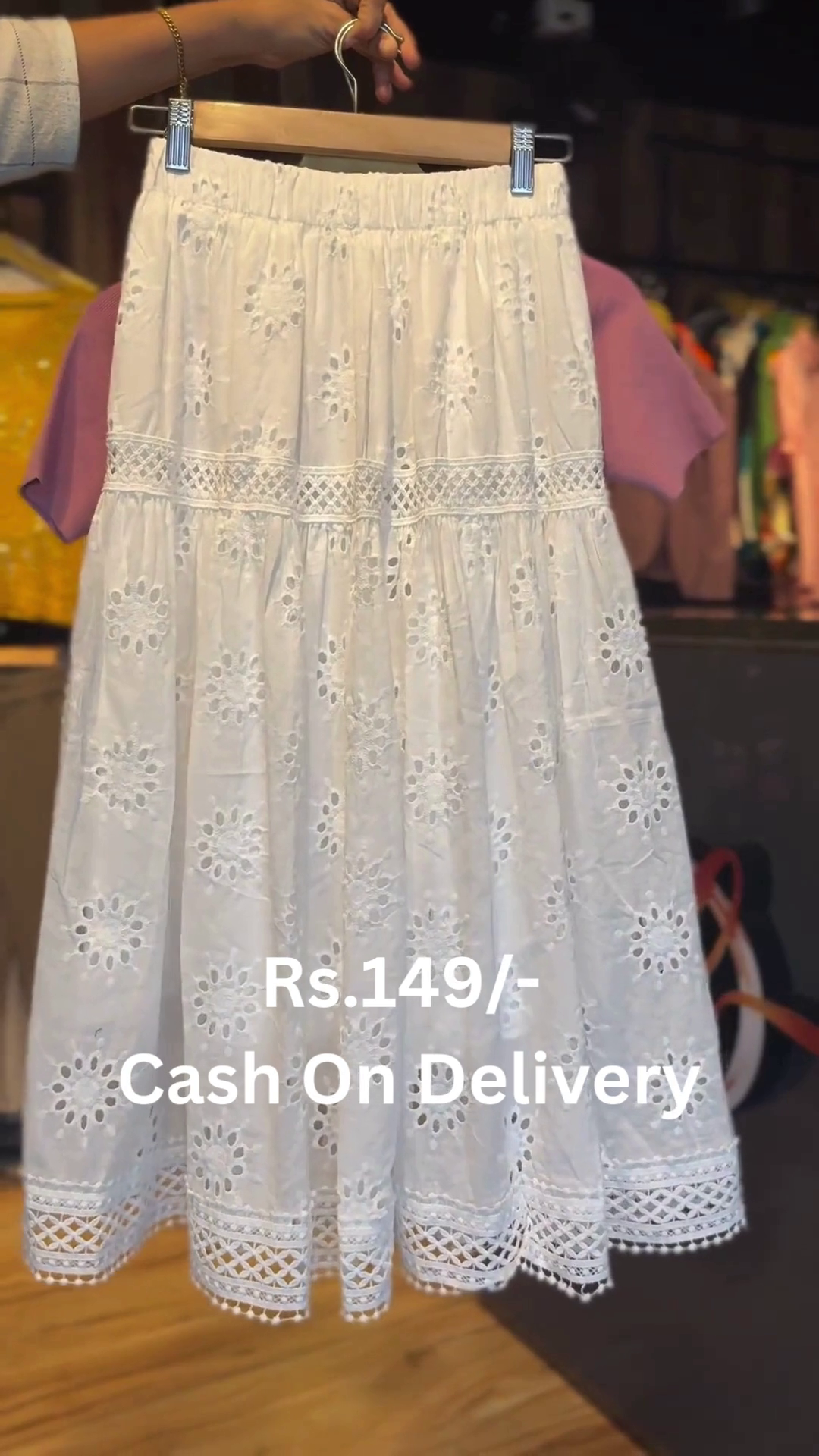 Girls' Pink Polo Top with White Eyelet Embroidered Skirt – Summer Style with Grace - Image 2