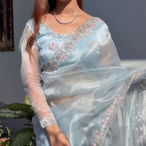 Pure Silk Saree with Zari Border – Traditional Indian Drape