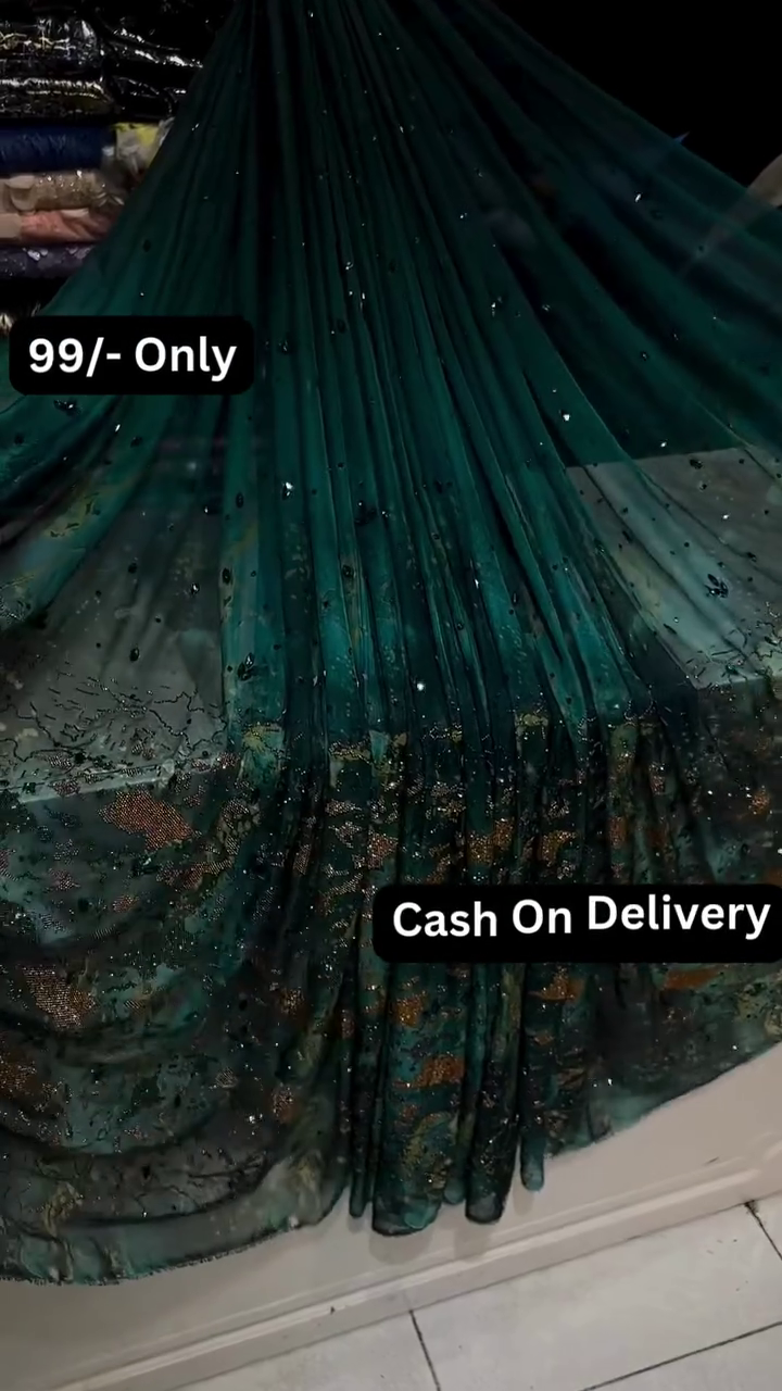 Premium georgette fabric with fine thread embroidery