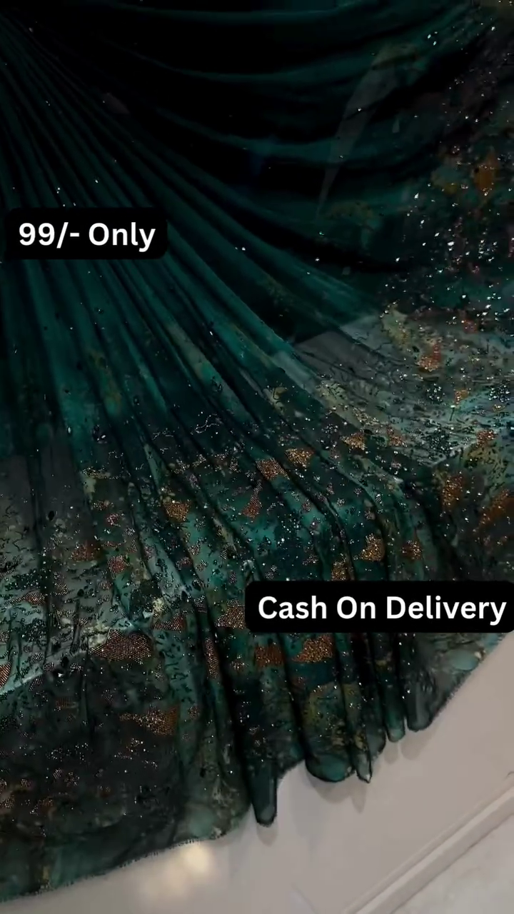 Premium georgette fabric with fine thread embroidery - Image 2