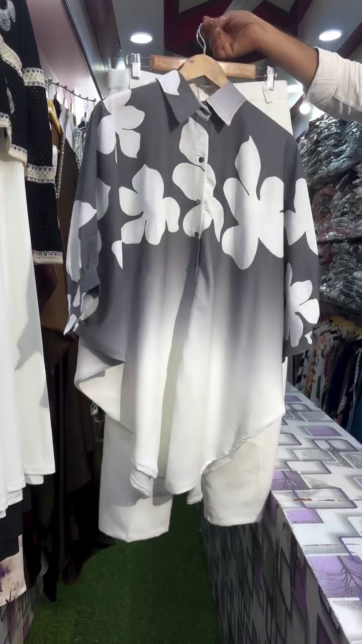Women Ombre Floral Print Button-Down Shirt | Stylish Casual Wear Top - Image 9