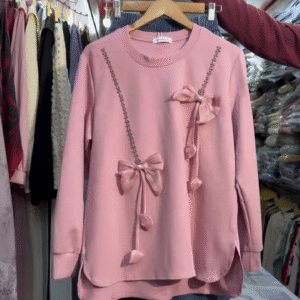 Women Blush Pink Bow Embellished Casual Top | Elegant Daily Wear
