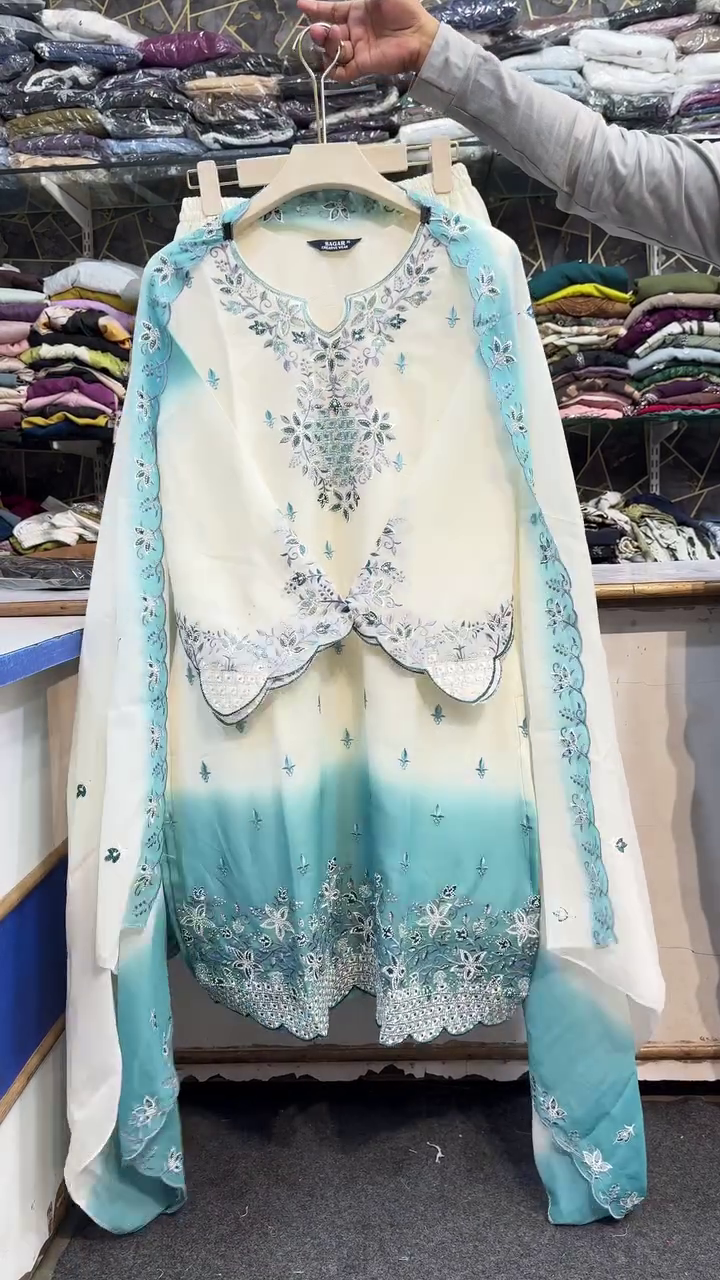 Elegant White & Mauve Embroidered Ethnic Suit Set – Festive & Party Wear - Image 4