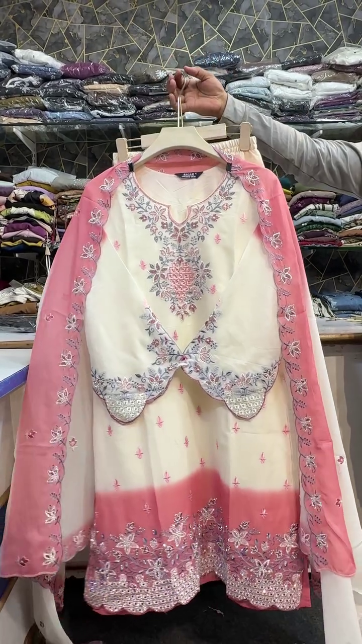 Elegant White & Mauve Embroidered Ethnic Suit Set – Festive & Party Wear - Image 5