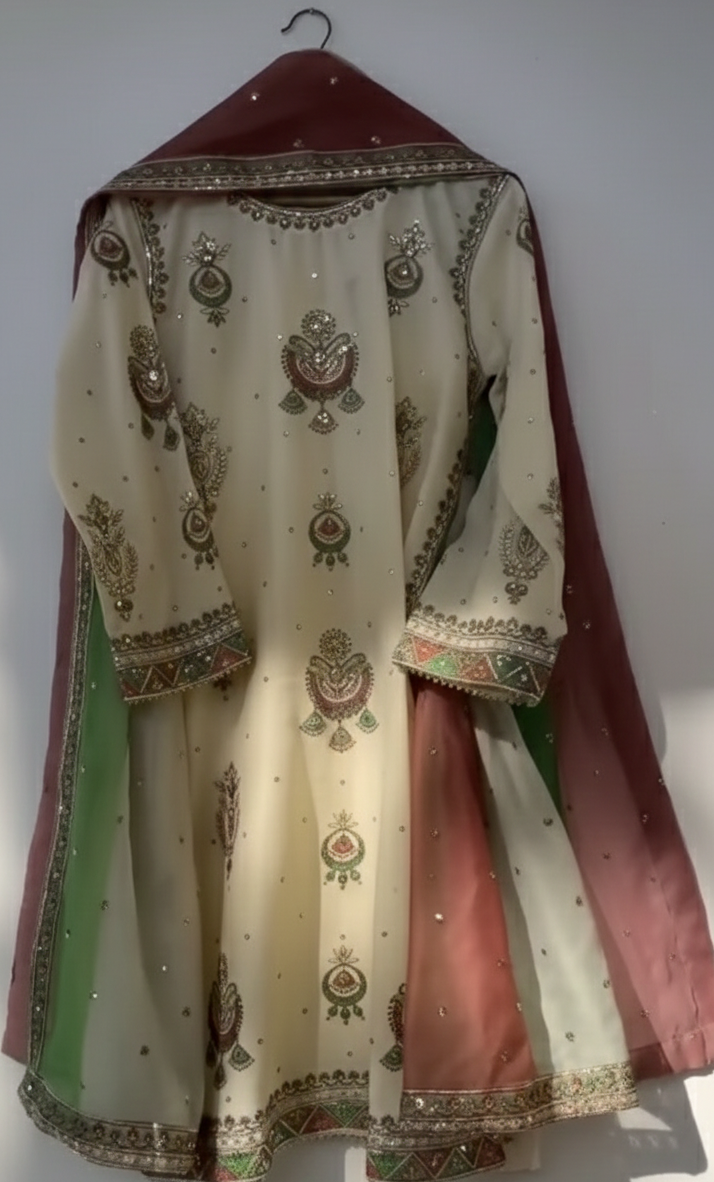 Zeenat Embroidered Silk Set - Image 2